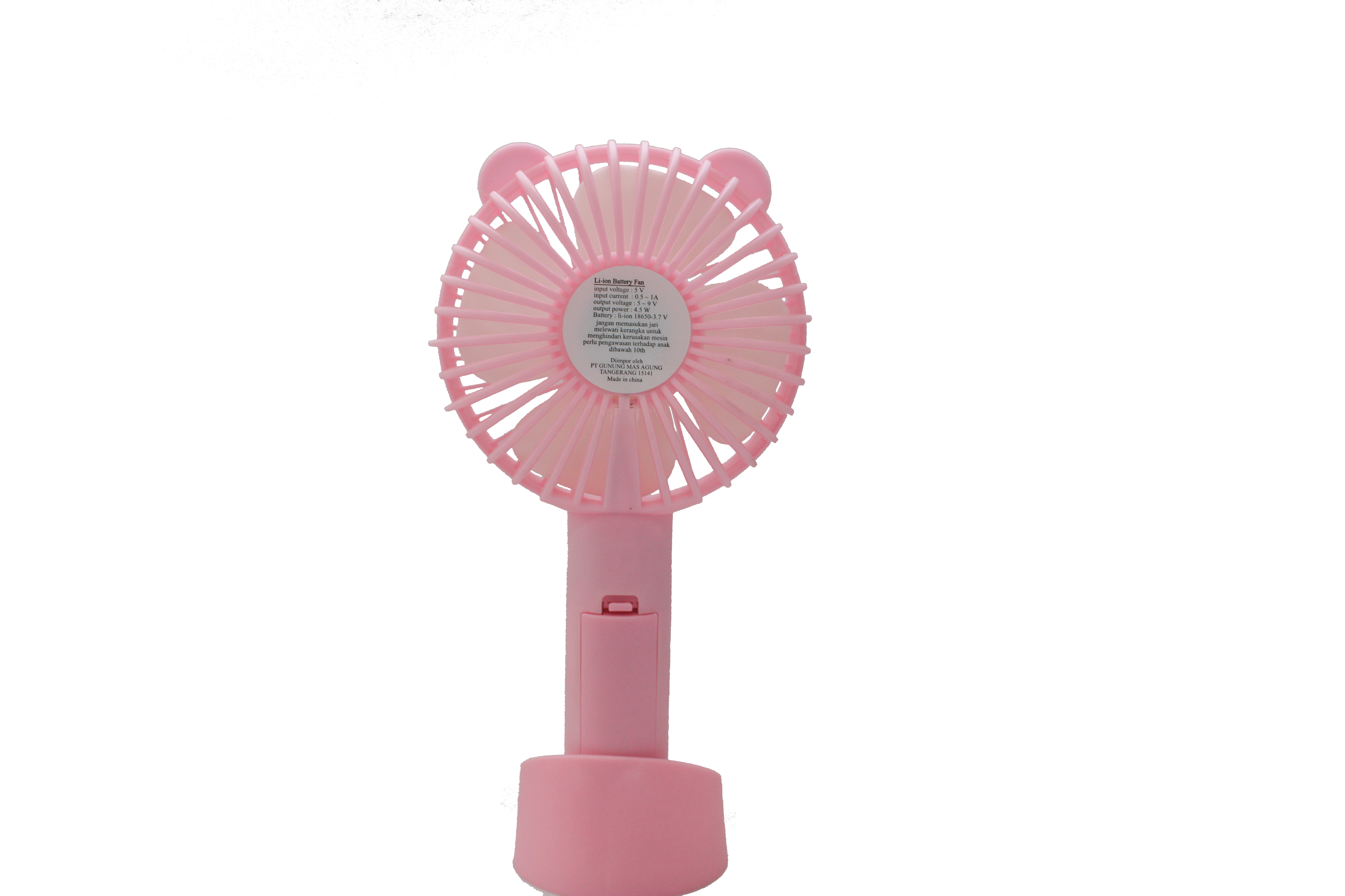 Ventilador personal eléctrico para el hogar, viajes al aire libre, rosa, portátil, USB, de mano, con pilas, refrigeración