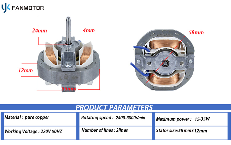 Motor del ventilador de escape