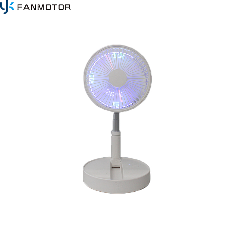 Ventilador retráctil y plegable Capalbe de visualización de calendario y temperatura del reloj