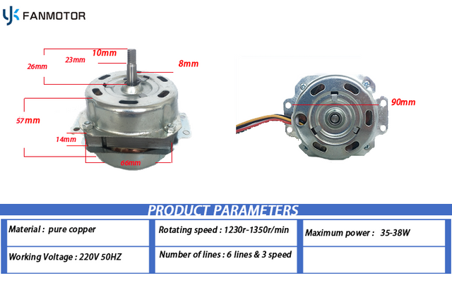 Motor de ventilador de caja de CA