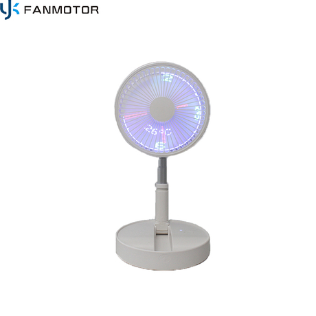 Ventilador retráctil y plegable Capalbe de visualización de calendario y temperatura del reloj