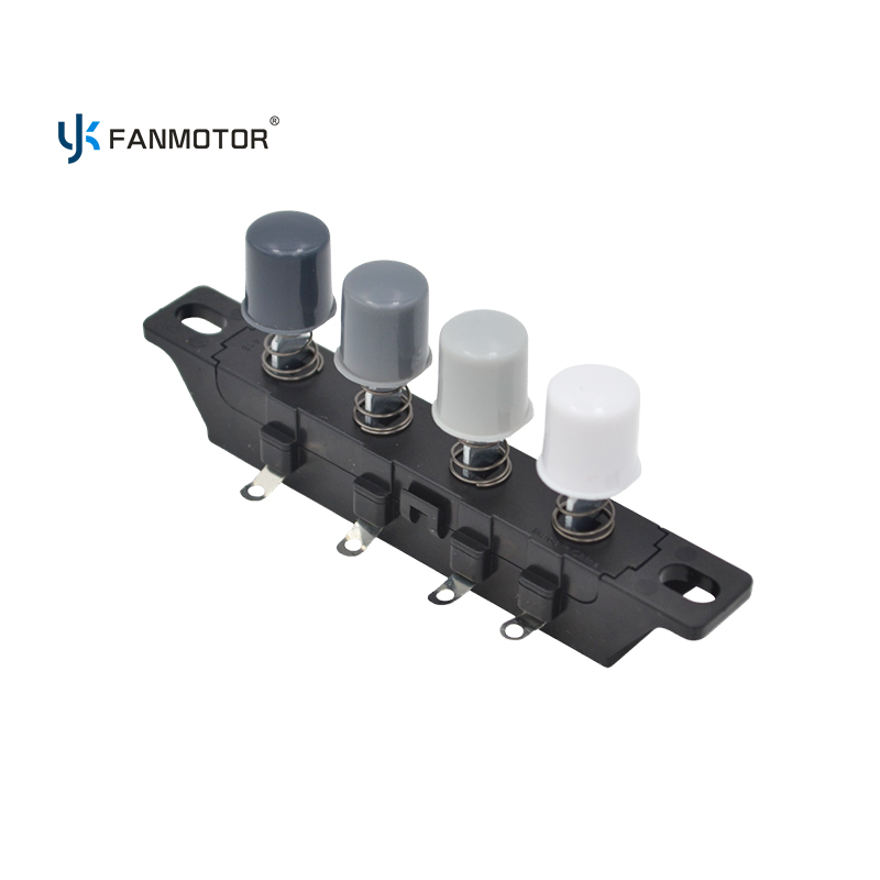 Interruptor de control del ventilador ABS de 3 velocidades y 4 teclas | Interruptor de ventilador con botón pulsador de color personalizado