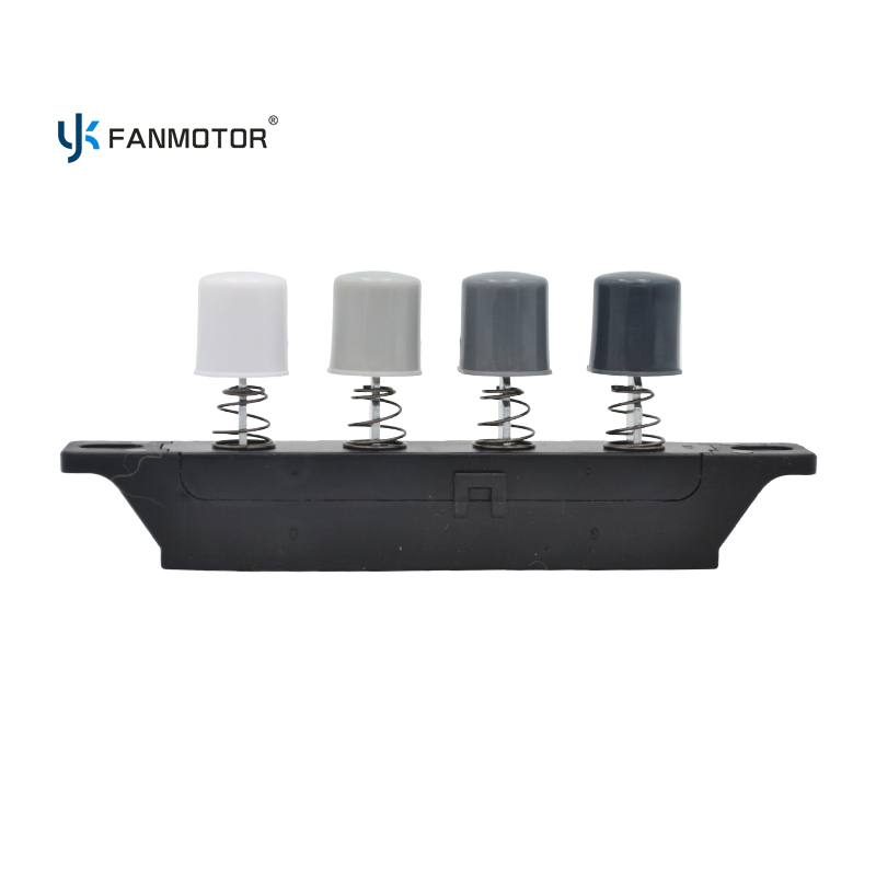 Interruptor de control del ventilador ABS de 3 velocidades y 4 teclas | Interruptor de ventilador con botón pulsador de color personalizado